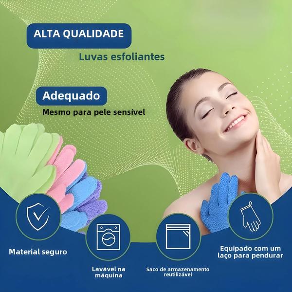 Imagem de Conjunto De 10 Luvas De Banho Esfoliantes Dupla Face Coloridas Para Chuveiro Spa Massagem