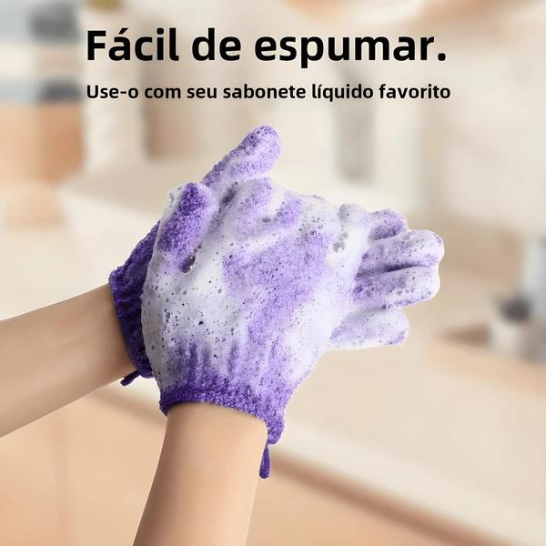 Imagem de Conjunto De 10 Luvas De Banho Esfoliantes Dupla Face Coloridas Para Chuveiro Spa Massagem