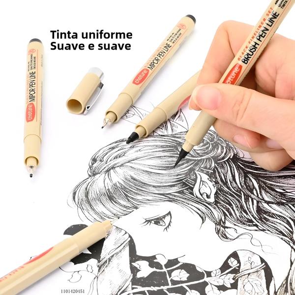 Imagem de Conjunto de 12 Canetas Marcadoras com Ponta de Micron e Tinta Pigmentada