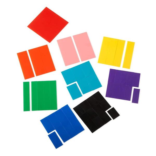 Imagem de Conjunto de 15 de matemática Fraction Squares hand2mind Rainbow Montessori