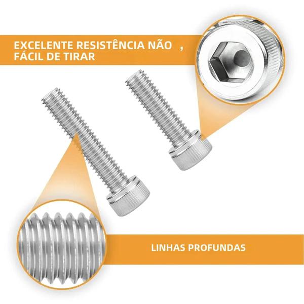 Conjunto de 150 Parafusos e Porcas de Aço Inoxidável M3 - Cabeça Sextavada Imagem de Conjunto de 150 Parafusos e Porcas de Aço Inoxidável M3 - Cabeça Sextavada