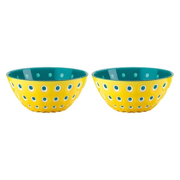 Imagem de Conjunto de 2 Bowls Le Murrine em Acrílico 12 cm Amarelo e Água Marinha Guzzini