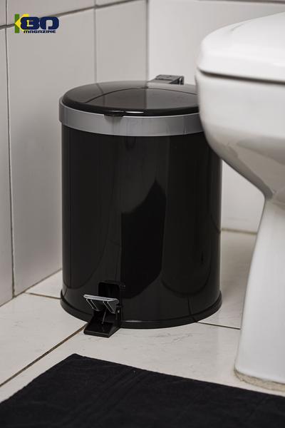 Imagem de Conjunto de 2 Cesto Lixo Lixeira 5 litros Preta Pedal Chão Banheiro Escritorio Black