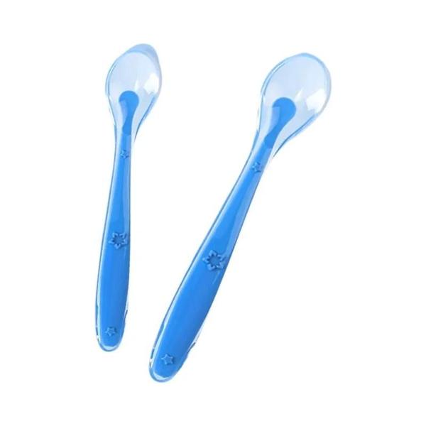 Conjunto de 2 Colheres de Silicone para Bebês - Macias e para Aprendizagem Alimentar Imagem de Conjunto de 2 Colheres de Silicone para Bebês - Macias e para Aprendizagem Alimentar