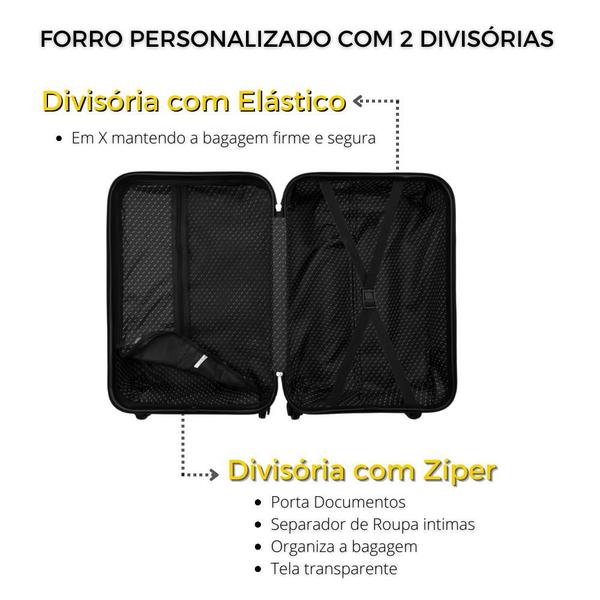 Imagem de Conjunto de 2 malas p/m de viagens fibra rigida abs