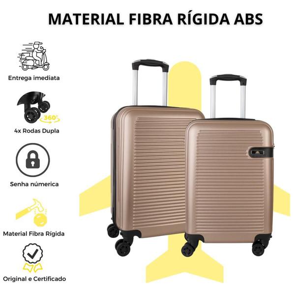 Imagem de Conjunto De 2 Malas Viagem Para Bordo De Fibra Rígida - Rodas 360 Anac 10kg