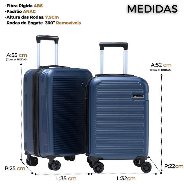 Imagem de Conjunto De 2 Malas Viagem Para Bordo De Fibra Rígida - Rodas 360 Anac 10kg