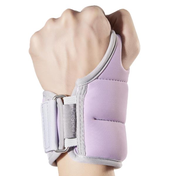 Imagem de Conjunto de 2 roxos Wrist Weights AceSpear with Thumb Loops Lock