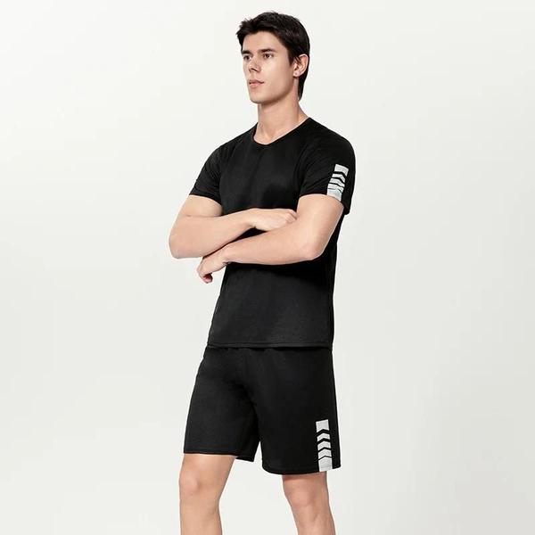 Imagem de Conjunto de 2 Shorts e Camiseta Masculina Casual - Ideal para Fitness e Corrida