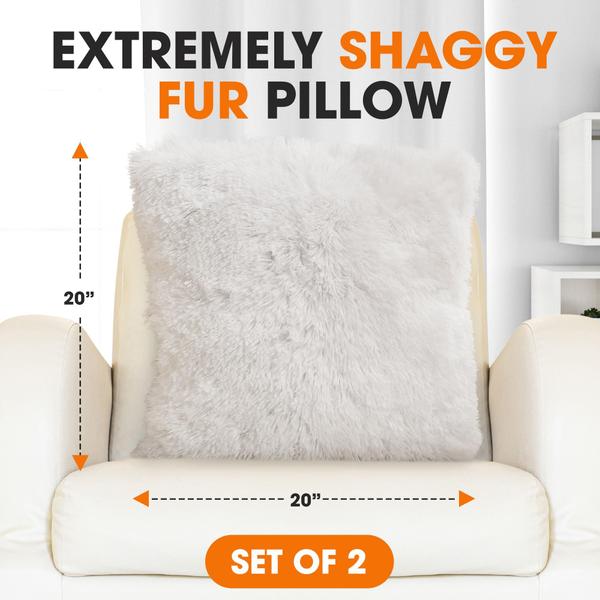 Imagem de Conjunto de 2 Throw Pillows Cheer Collection Shaggy Long Hair