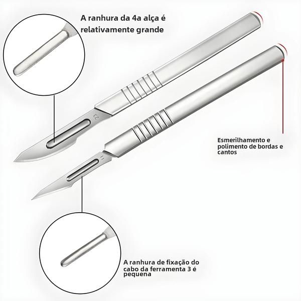 Imagem de Conjunto de 22 Ferramentas de Bisturi de Aço com 11/23 Lâminas, 3 Suportes e 4 Alças - Ideal para Corte, Enxertia e Escultura