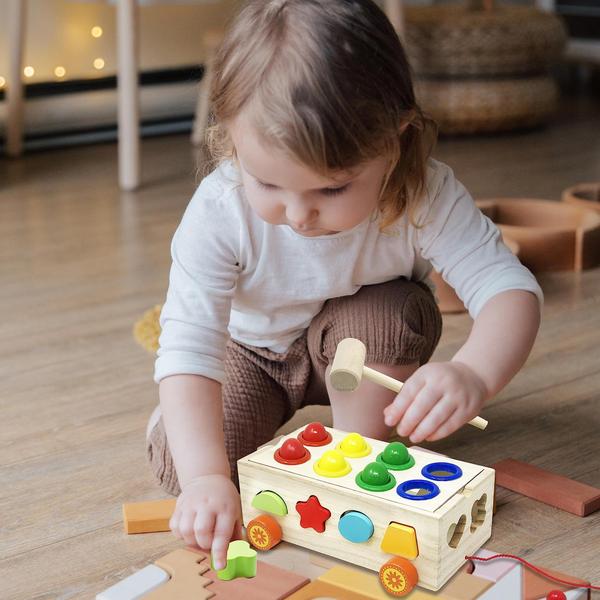 Imagem de Conjunto de 22 peças de brinquedo Shape Sorter KIDSTHRILL de madeira para 2 a 4 anos