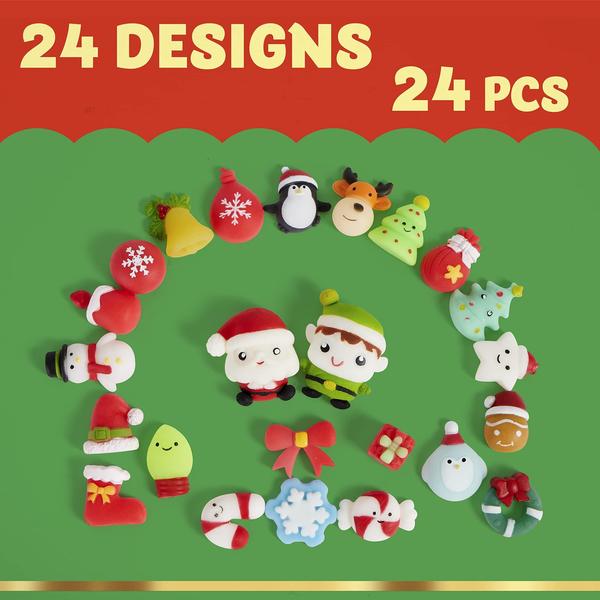 Imagem de Conjunto de 24 analgésicos para aliviar o estresse da Christmas Mochi Squishy Toys JOYIN