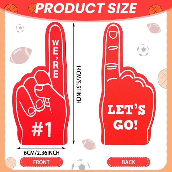 Imagem de Conjunto de 24 dedos Foam Finger Sinmoe Sports Fan Mini Foam Finger