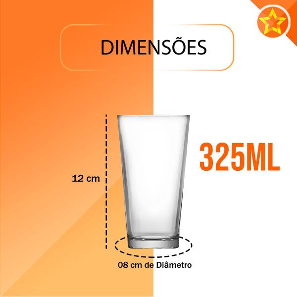 Imagem de Conjunto de 3 Copos De Vidro Conic Belovidro 325ml