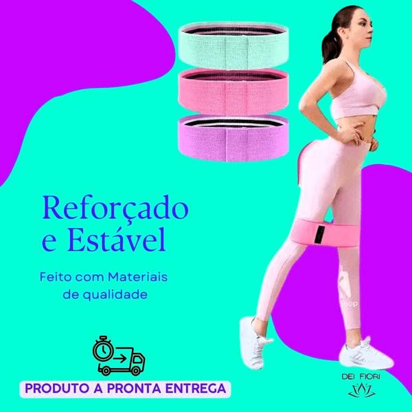 Imagem de Conjunto De 3 Faixas Elasticas Para Treino Exercício Quadril