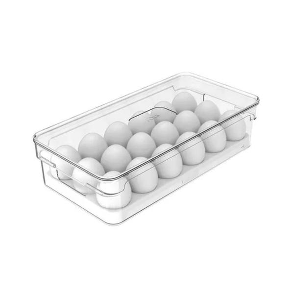 Conjunto de 3 Organizadores de Armário e Ovos 18 unid Clear Fresh - Ou Imagem de Conjunto de 3 Organizadores de Armário e Ovos 18 unid Clear Fresh - Ou