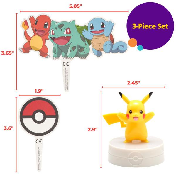 Imagem de Conjunto de 3 peças Cake Topper DecoSet Pokémon Light Up Pikachu