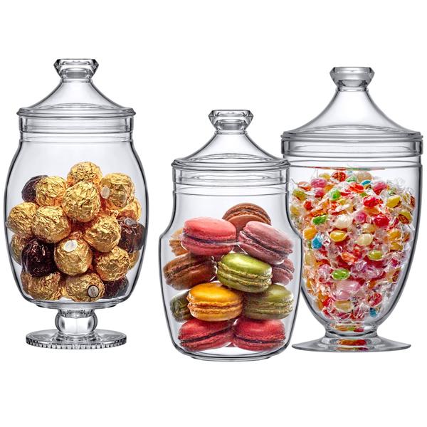 Imagem de Conjunto de 3 peças em acrílico Apothecary Jars Amazing Abby Keep de 1600 ml