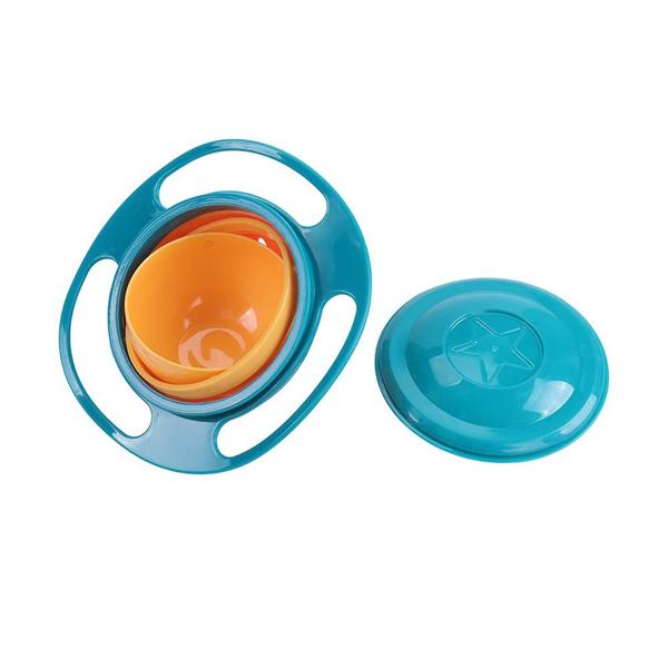 Imagem de Conjunto de 3 Tigelas Giratórias Magic Bowl 360° - Antiderramamento com Tampa - Rosa, Azul e Verde