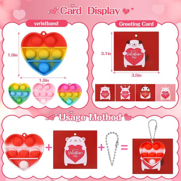 Imagem de Conjunto de 30 chaveiros Heart Pop para crianças