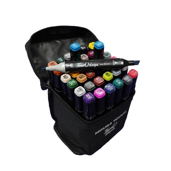 Conjunto De 36 Cores Canetinhas Coloridas Permanentes - Blend Shoop Imagem de Conjunto De 36 Cores Canetinhas Coloridas Permanentes