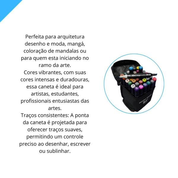 Conjunto De 36 Cores Canetinhas Coloridas Permanentes - Blend Shoop Imagem de Conjunto De 36 Cores Canetinhas Coloridas Permanentes