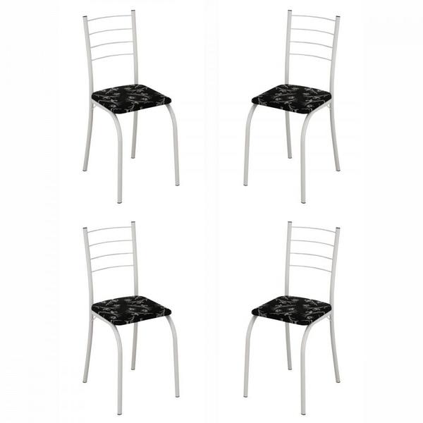 Conjunto de 4 Cadeiras Rio Liso Branco Assento Preto Lirio Teixeira Imagem de Conjunto de 4 Cadeiras Rio Liso Branco Assento Preto Lirio Teixeira