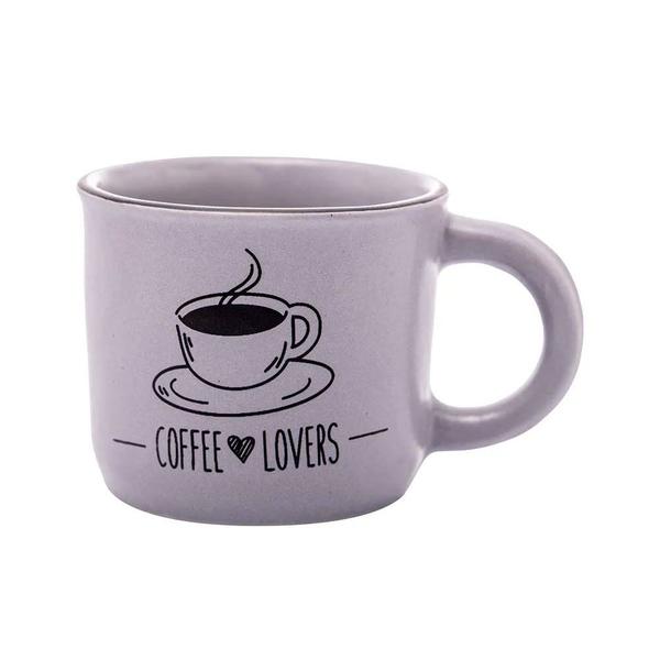 Imagem de Conjunto de 4 Canecas de Café de Cerâmica Coffee Lovers 60ml - Wolff