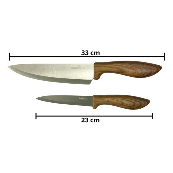 Imagem de Conjunto De 4 Facas Afiadas Inox Com Tesoura  Descascador Duráveis