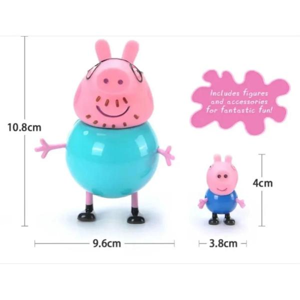 Imagem de Conjunto de 4 Figuras de Ação Peppa Pig - Brinquedos de Anime para Crianças