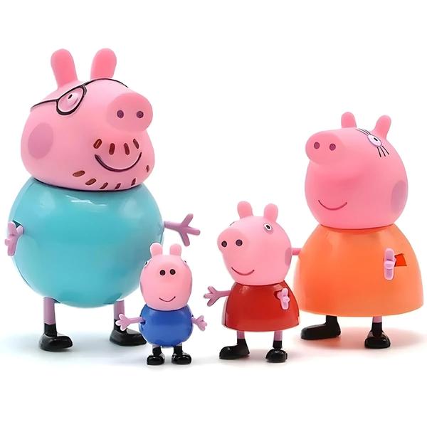 Imagem de Conjunto de 4 Figuras de Ação Peppa Pig - Brinquedos de Anime para Crianças