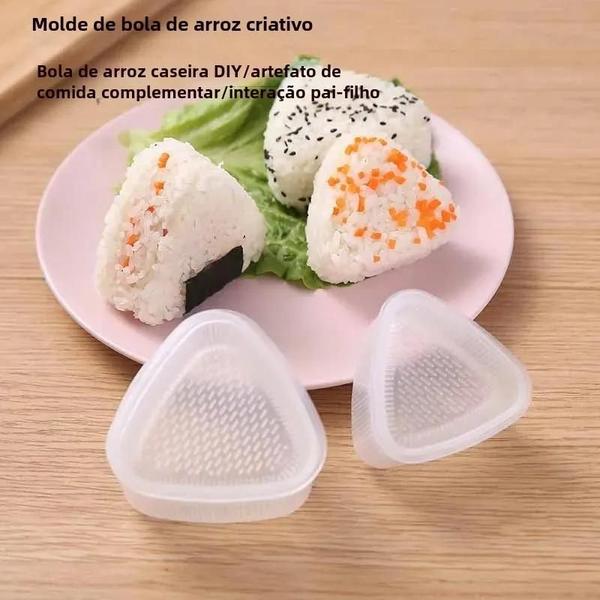 Imagem de Conjunto de 4 Moldes Triangulares Transparentes para Sushi - Faça Você Mesmo