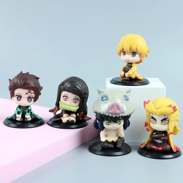 Imagem de Conjunto de 5 Bonecas Demon Slayer (4-5cm) - Tanjiro, Nezuko, Inosuke e Zenitsu