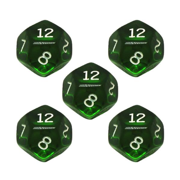 Imagem de Conjunto de 5 Dados D12 Translucidos para RPG Ludens Spirit