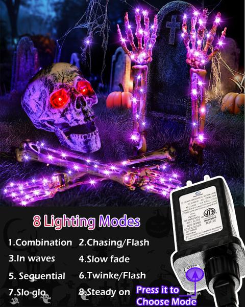 Imagem de Conjunto de 5 peças de Halloween Decorations Outdoor Skeleton com 128 LED