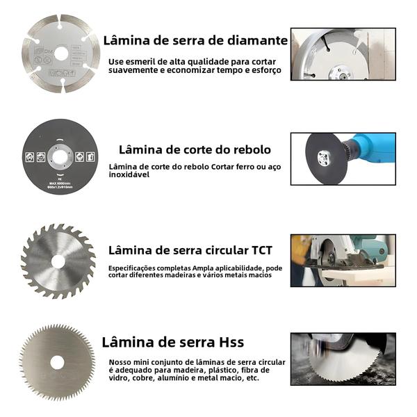 Imagem de Conjunto De 5 Peças De Lâminas De Serra De Corte De Madeira De 85 Mm Para Ferramentas Elétricas