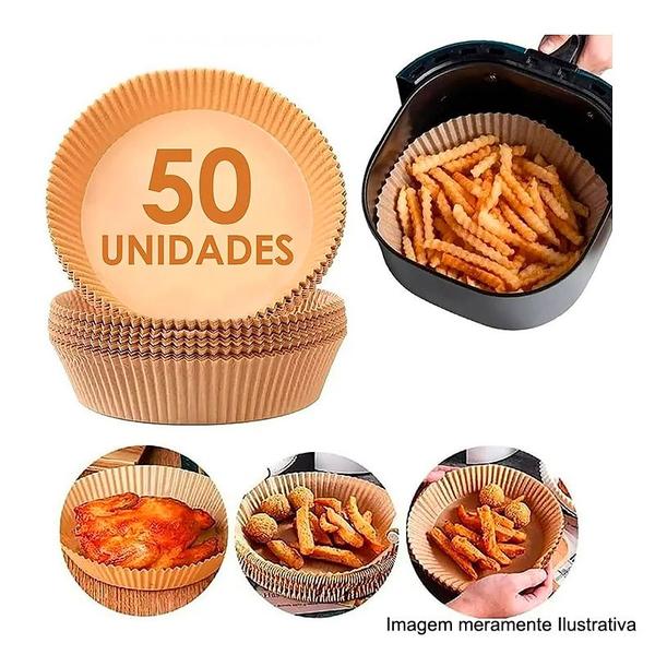 Imagem de Conjunto de 50 Formas de Papel Descartável para Air Fryer 16x20x4,5cm TOP1028 - DL Festas