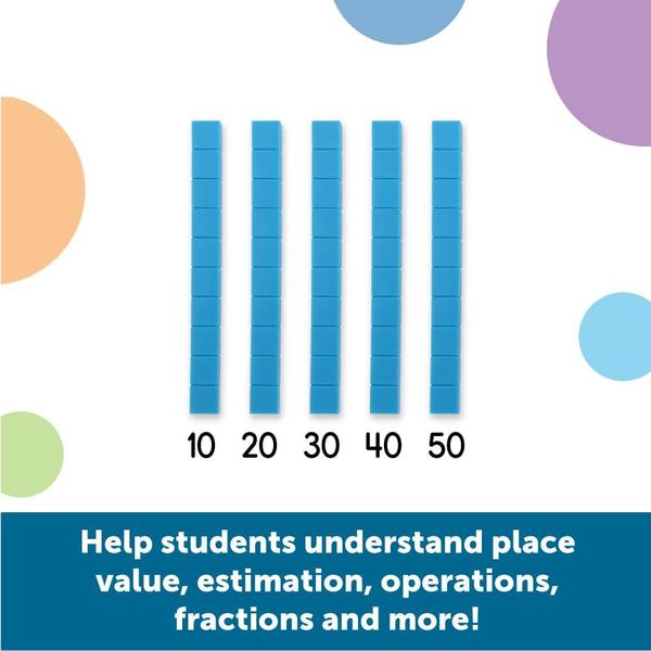 Imagem de Conjunto de 50 recursos de aprendizagem Base Ten Rods para crianças com mais de 6 anos