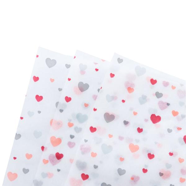 Imagem de Conjunto de 50 Unidades de Papel Manteiga Estampado Heart 24,5x21cm Lyor