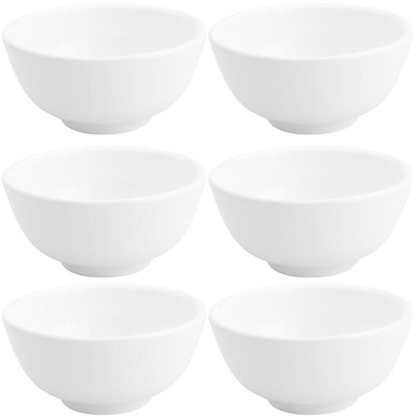 Imagem de Conjunto de 6 Cumbucas de Porcelana Brancas 200ml Bowls Lyor Clean Pequenos 10,5x5cm