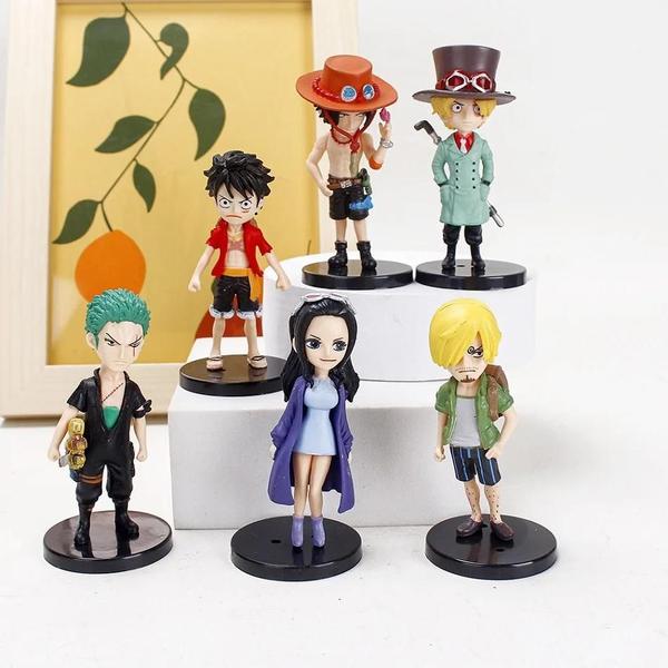 Imagem de Conjunto de 6 Figuras de Ação Anime One Piece - Luffy e Tripulação