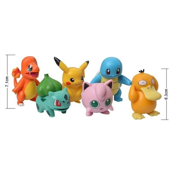 Imagem de Conjunto de 6 Figuras de Ação Pokémon Pikachu em PVC - Decoração para Bolo e Carro