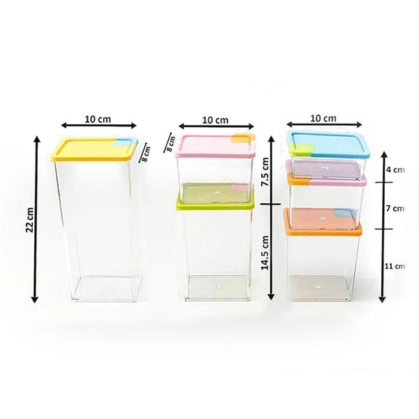 Conjunto de 6 Potes p/ Mantimentos c/ Tampa N226031-6-Quanhe Imagem de Conjunto de 6 Potes p/ Mantimentos c/ Tampa N226031-6-Quanhe