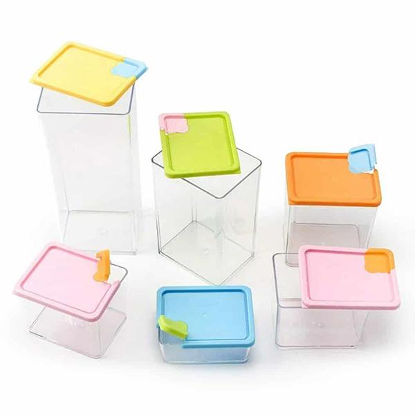 Conjunto de 6 Potes p/ Mantimentos c/ Tampa N226031-6-Quanhe Imagem de Conjunto de 6 Potes p/ Mantimentos c/ Tampa N226031-6-Quanhe