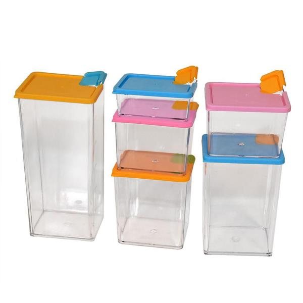 Conjunto de 6 Potes p/ Mantimentos c/ Tampa N226031-6-Quanhe Imagem de Conjunto de 6 Potes p/ Mantimentos c/ Tampa N226031-6-Quanhe