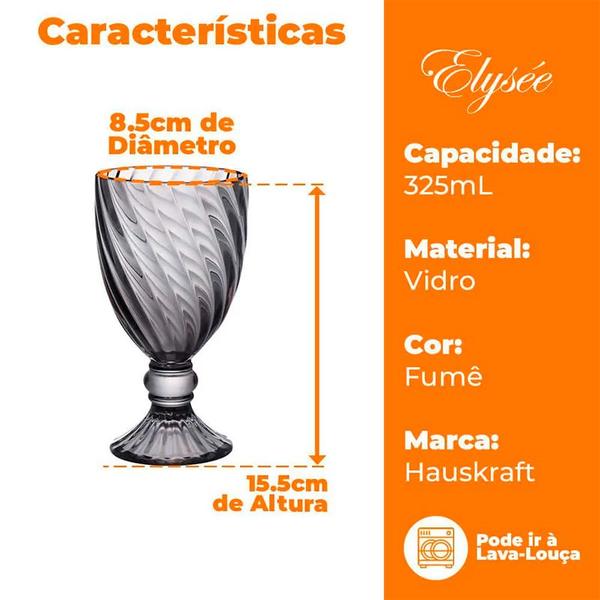 Imagem de Conjunto de 6 Taças Elysée para Água e Vinho 325ml TCVN021 - Hauskraft