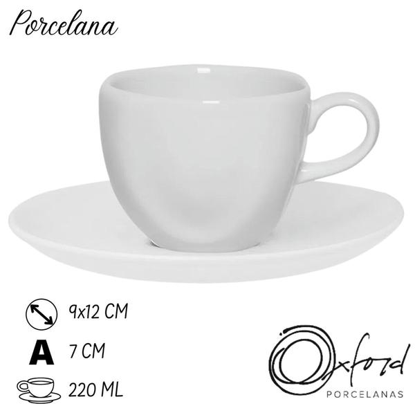 Imagem de CONJUNTO DE 6 XÍCARAS GRANDES DE CHA 220ML COM PIRES RYO WHITE Oxford Porcelanas