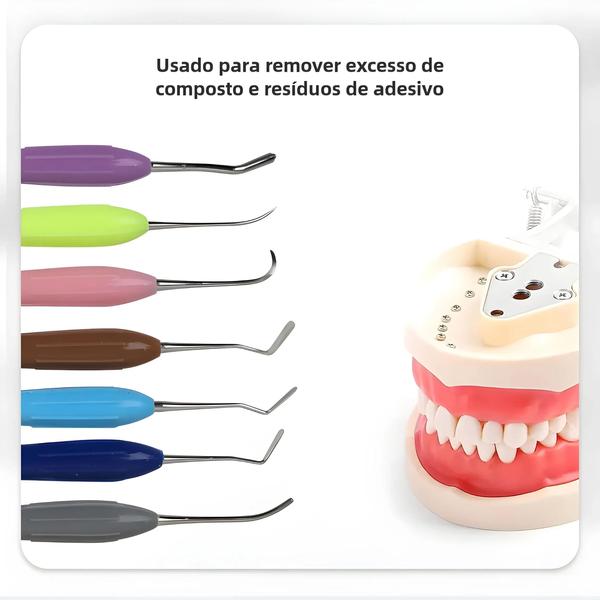 Imagem de Conjunto de 7 Espátulas para Resina Composta Dentária - Ferramentas de Restauração