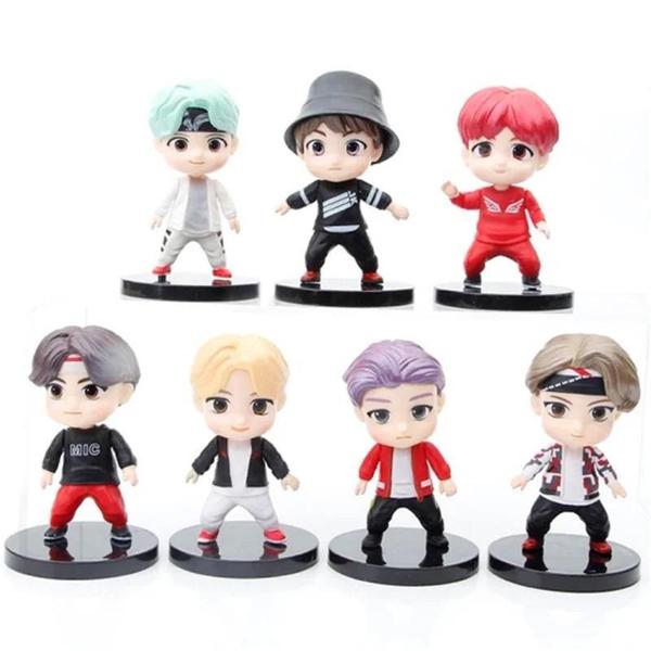 Imagem de Conjunto de 7 Figuras de Ação Bangtan Boys (BTS) - RM, Jin, Suga, J-Hope, Jimin, V e Jungkook